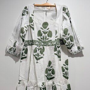 Hand Block Printed Cotton Dress – Square Neck Maxi